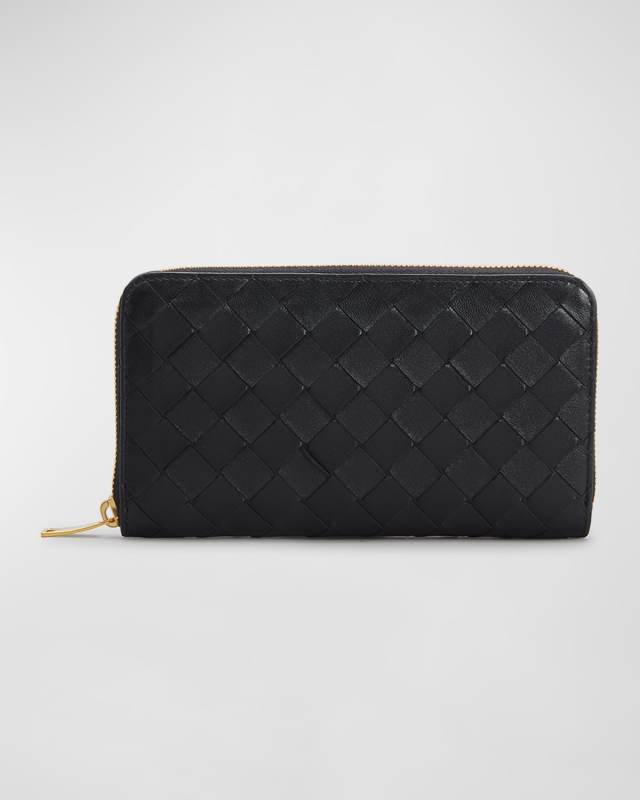 Intrecciato Zip-Around Wallet