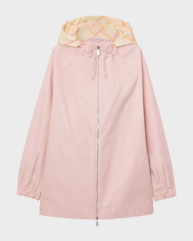 Cotton Gabardine Hooded Parka Jacket