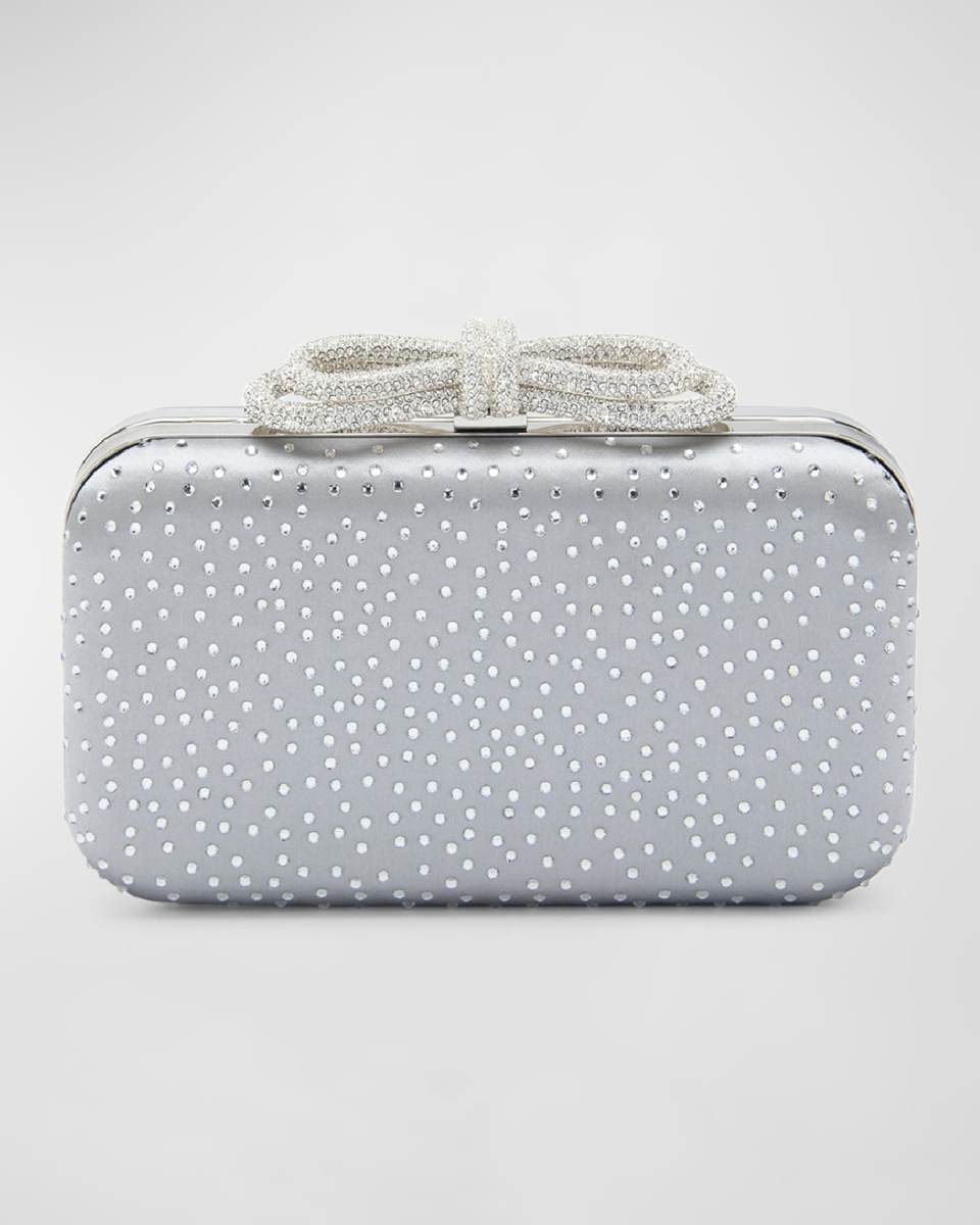 Bow Strass Satin Clutch Bag