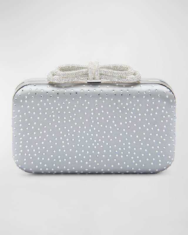 Bow Strass Satin Clutch Bag