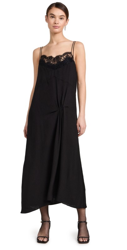 Tibi Lace Slip Dress Black