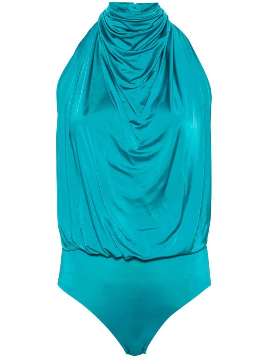 low-back draped bodysuit