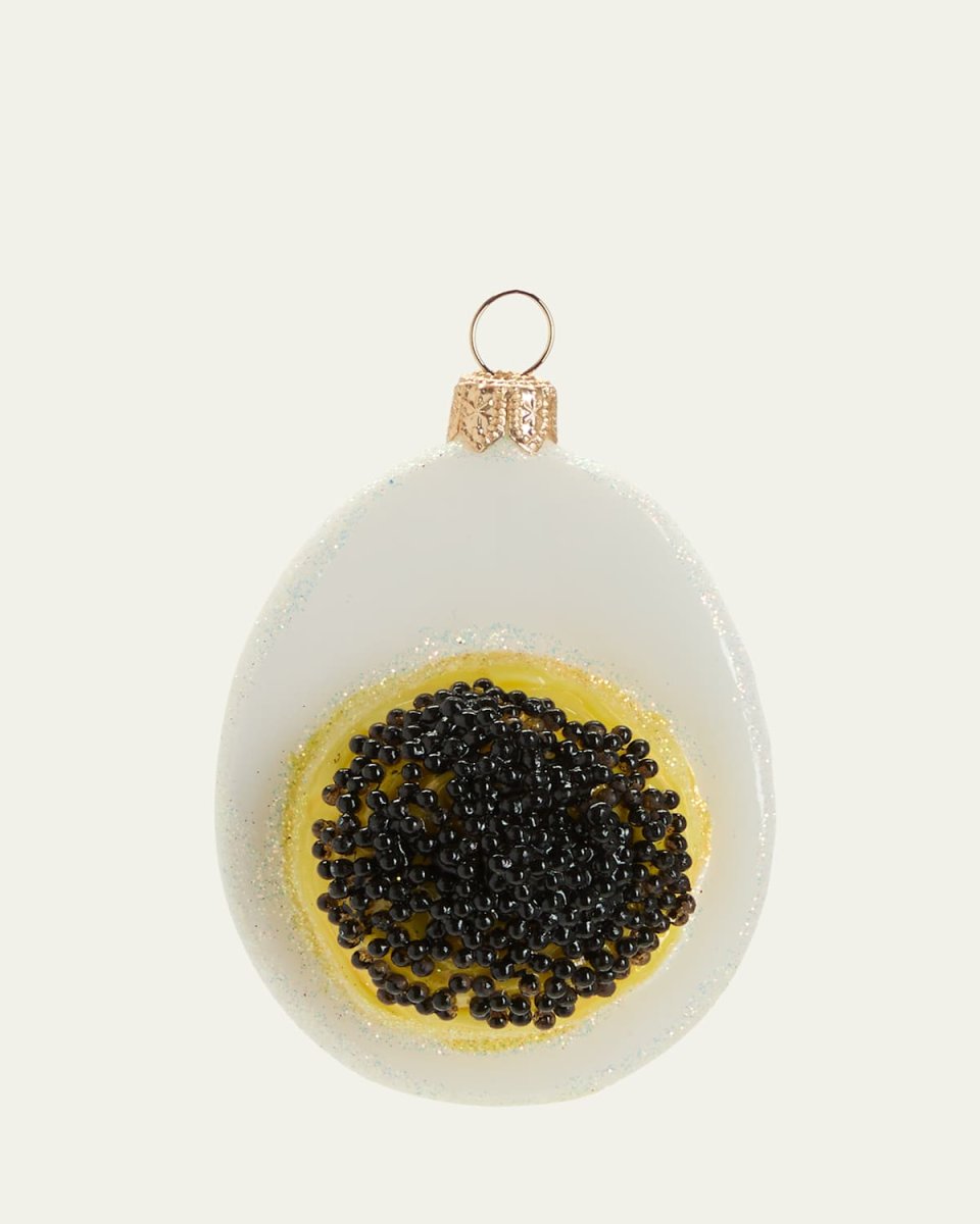 Deviled Egg with Caviar Christmas Ornament