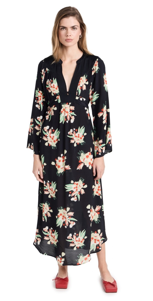 RIXO Anela Dress Tulip Cloud Black