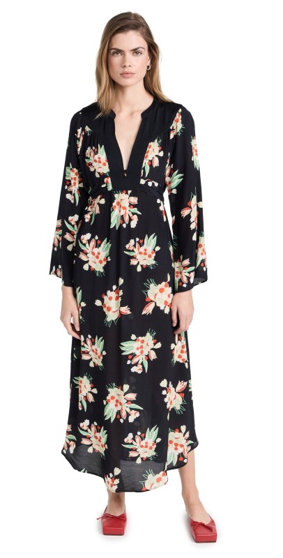 RIXO Anela Dress Tulip Cloud Black