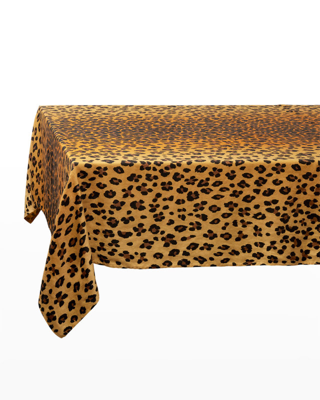 Leopard Sateen Tablecloth, Large, 70" x 126"