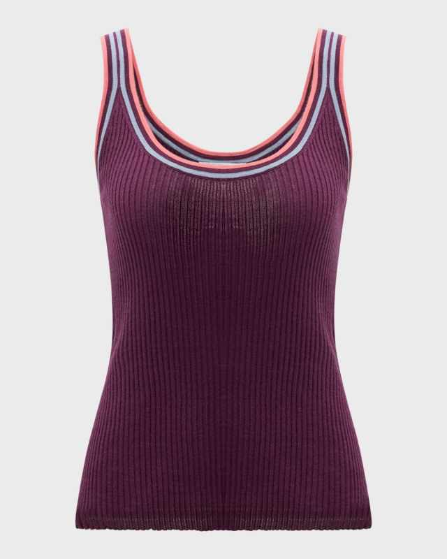 Chen Ribbed Slim Cashmere Tank Top