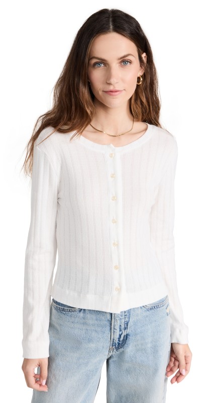 Leset Classic Cardigan White
