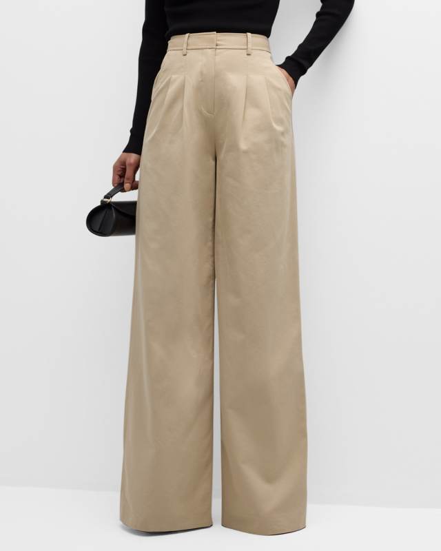 Juliana Wide-Leg Pleated Trousers