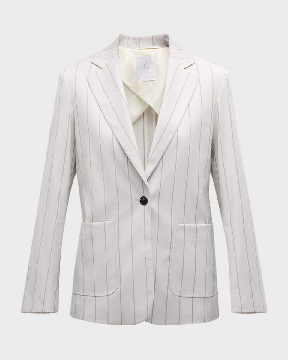 Striped Single-Breasted Blazer