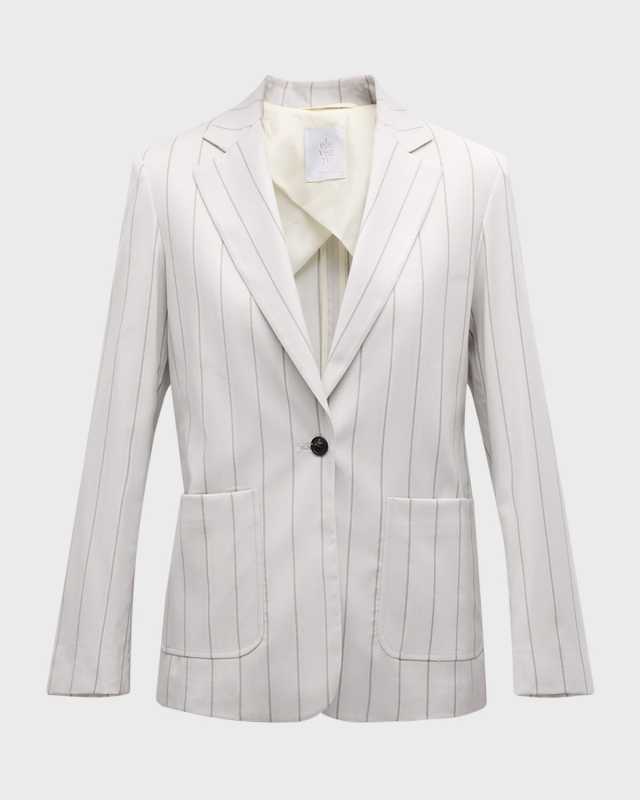 Striped Single-Breasted Blazer