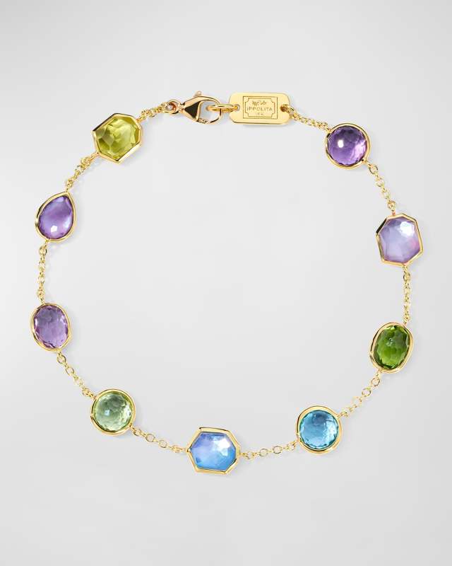 18K Gold Rock Candy 9-Stone Bracelet in Alpin