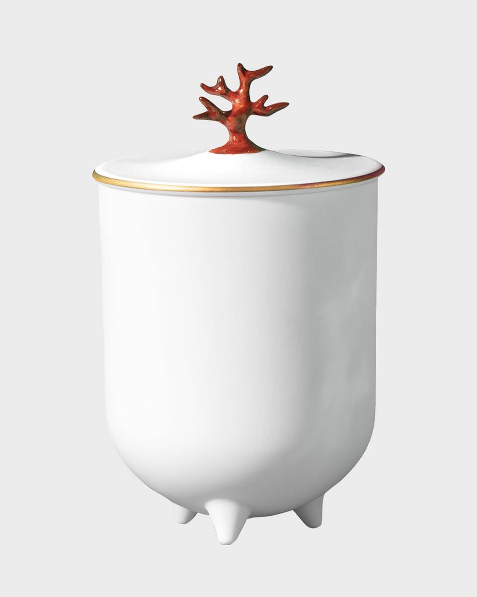 Footed Coral Candle
