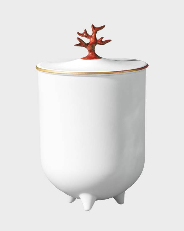 Footed Coral Candle