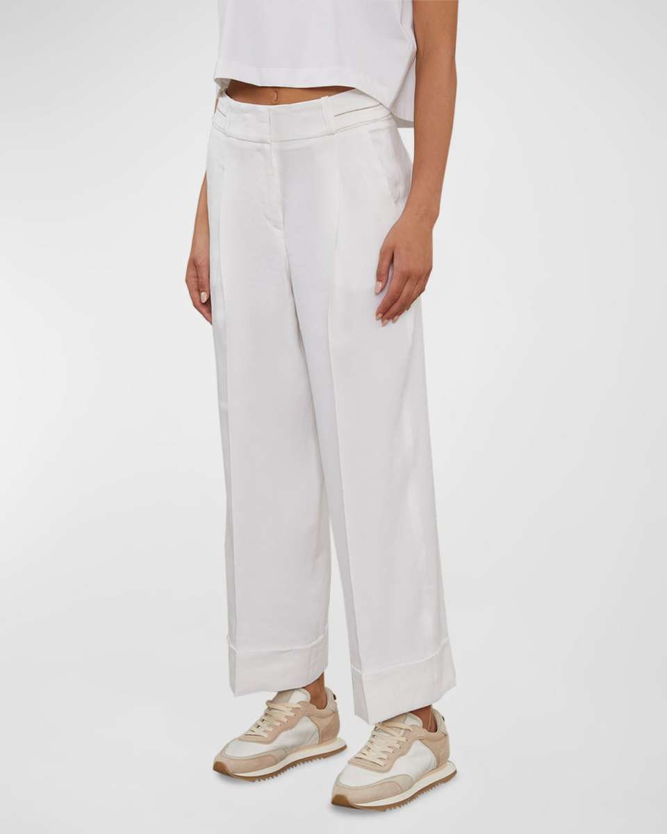 Cropped High-Rise Straight-Leg Pants