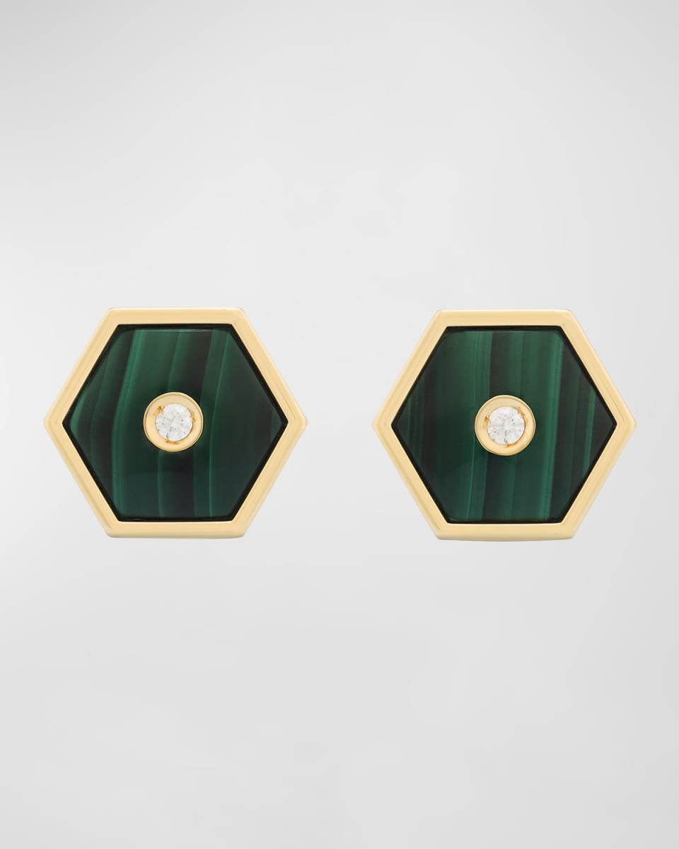 Baia Sommersa Malachite and Diamond Earrings
