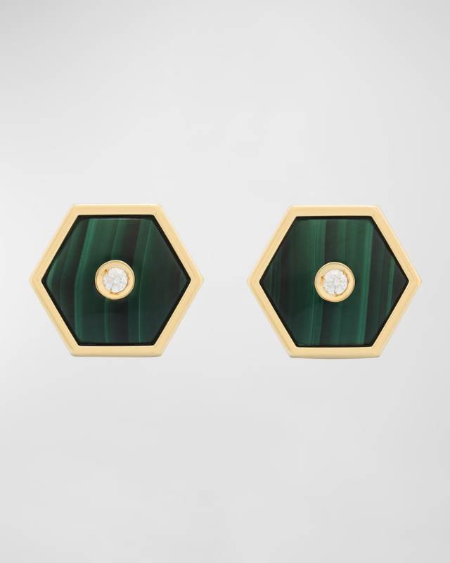Baia Sommersa Malachite and Diamond Earrings