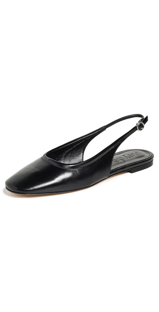 AEYDE Dani Black Flats Black