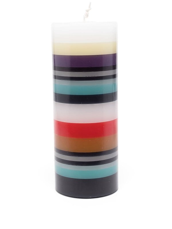 striped single-wick candle
