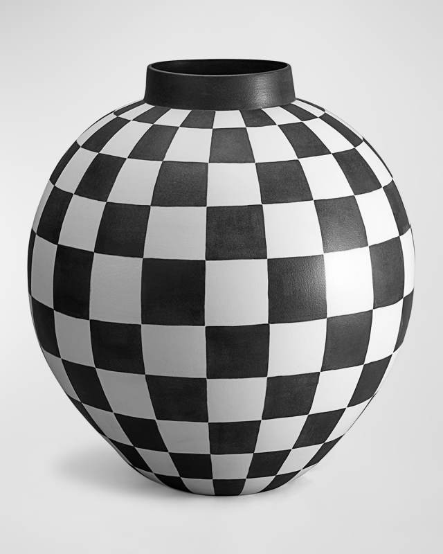 Damier Vase, 16"
