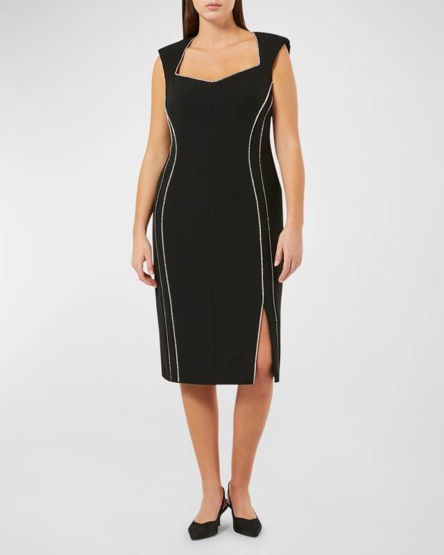 Plus Size Acceso Rhinestone-Trim Dress