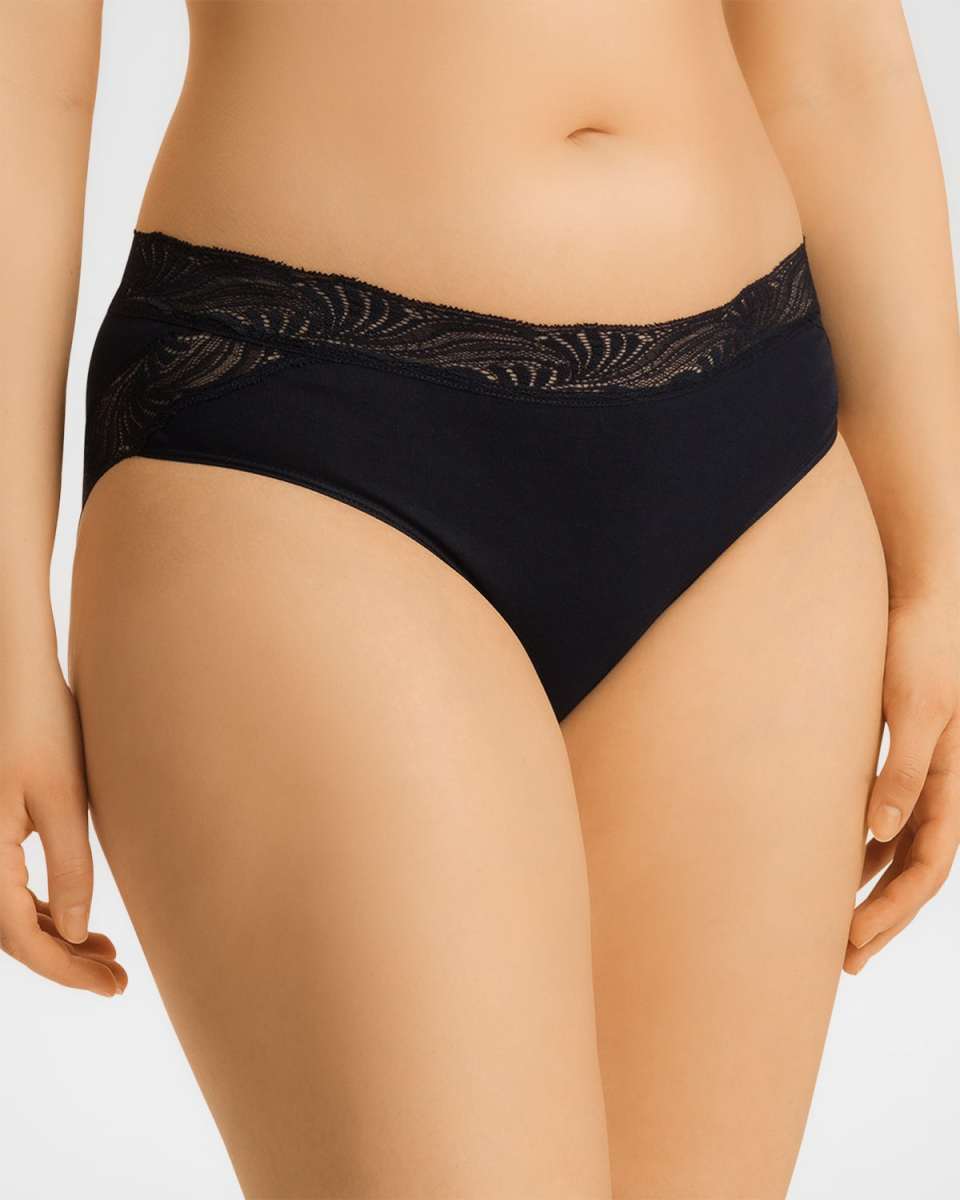 Cotton Delight Lace-Trim High-Cut Briefs