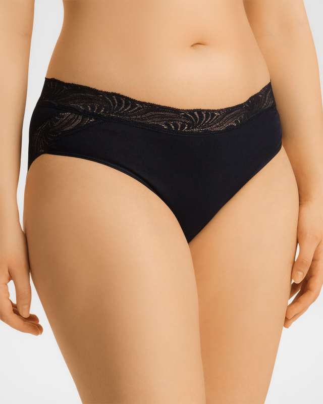 Cotton Delight Lace-Trim High-Cut Briefs