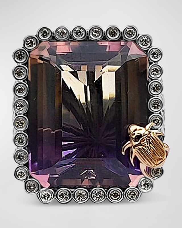 Ametrine and Champagne Diamond Ring