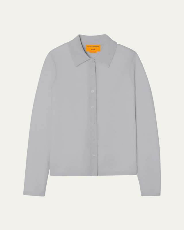 Elle Cashmere Button-Front Shirt