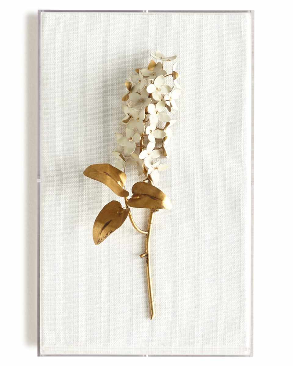 Original Gilded Lilac on White Linen
