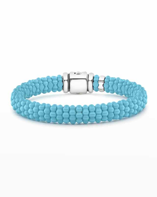 Blue Caviar Ceramic Bead 9mm Bracelet