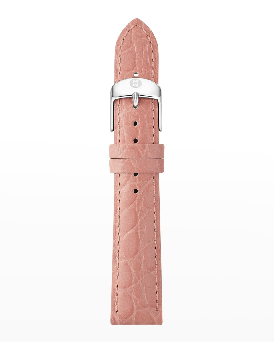 16mm Embossed Crocodile Pattern Calf Leather Watch Strap