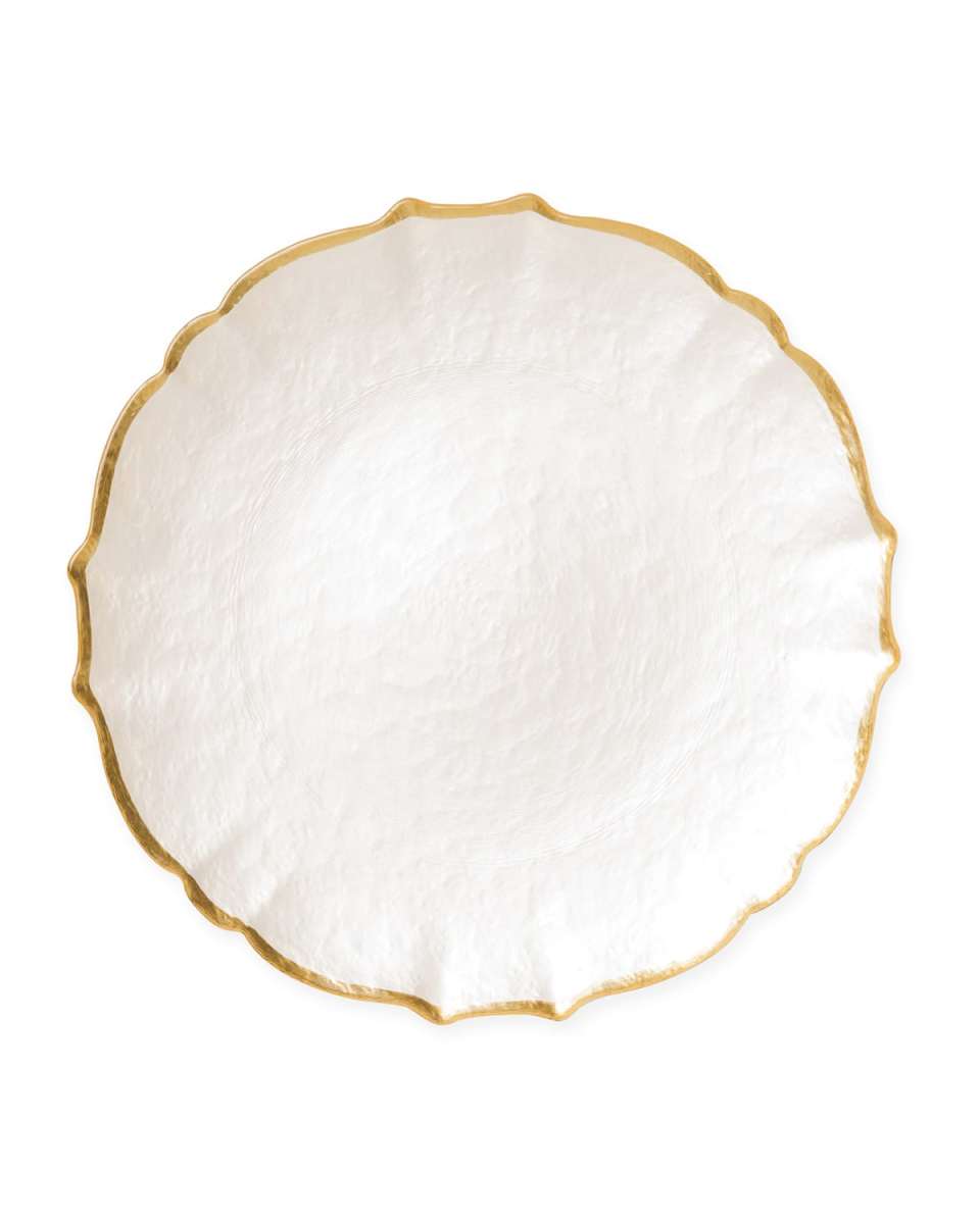 Baroque Glass White Salad Plate