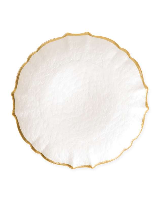 Baroque Glass White Salad Plate