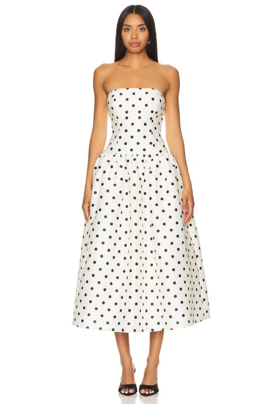Self Portrait Polka Dot Midi Dress