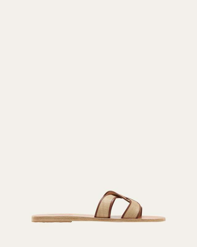 Desmos Vachetta Interlocking Flat Slide Sandals