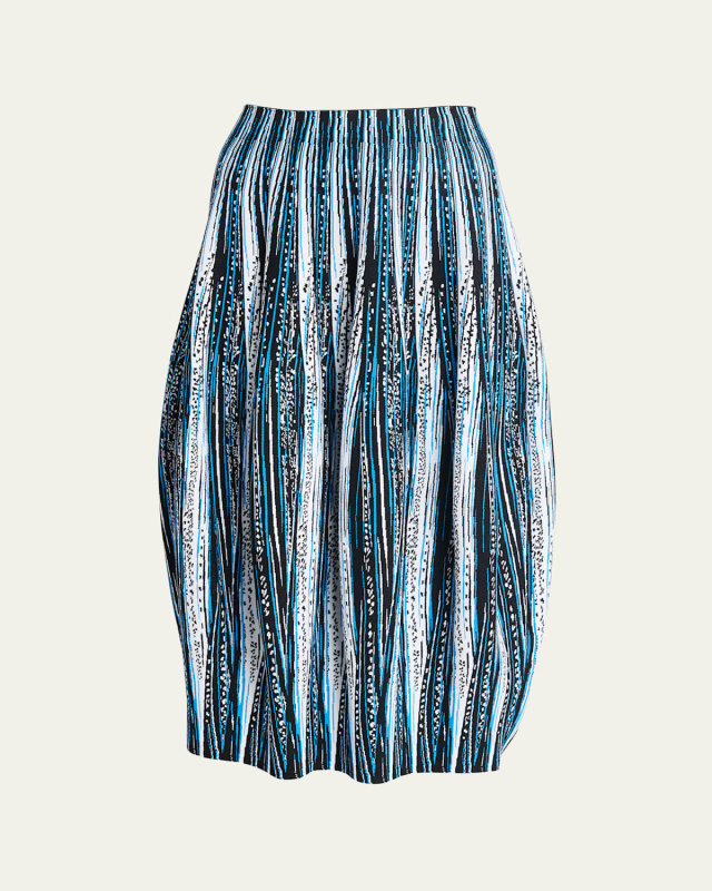 Jacquard Feather Midi Skirt