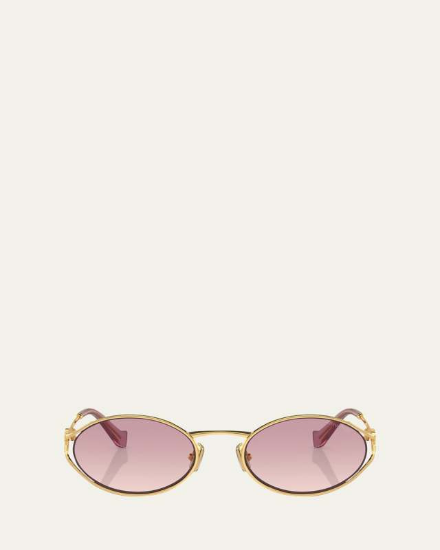 Cut-Out Metal & Plastic Oval Sunglasses