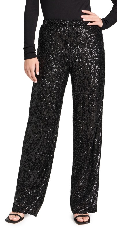 Enza Costa Sequin Pants Black