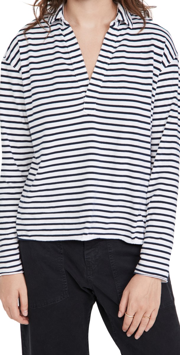 Frank & Eileen Popover Henley WHT W/BRITISH ROYAL NAVYTR