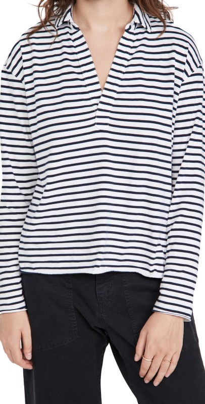 Frank & Eileen Popover Henley WHT W/BRITISH ROYAL NAVYTR