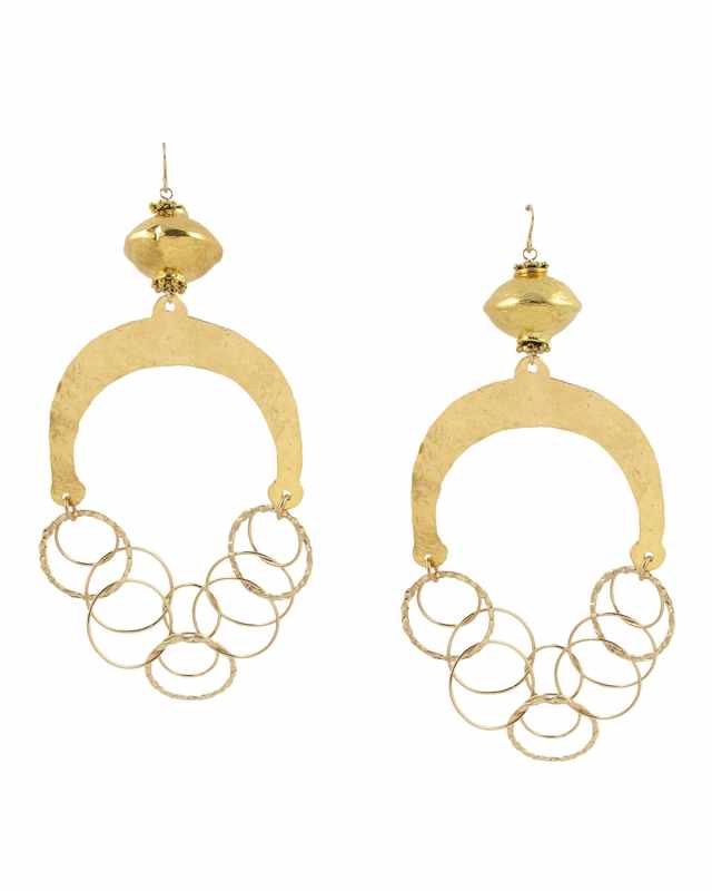 Hammered Wedge Chandelier Earrings
