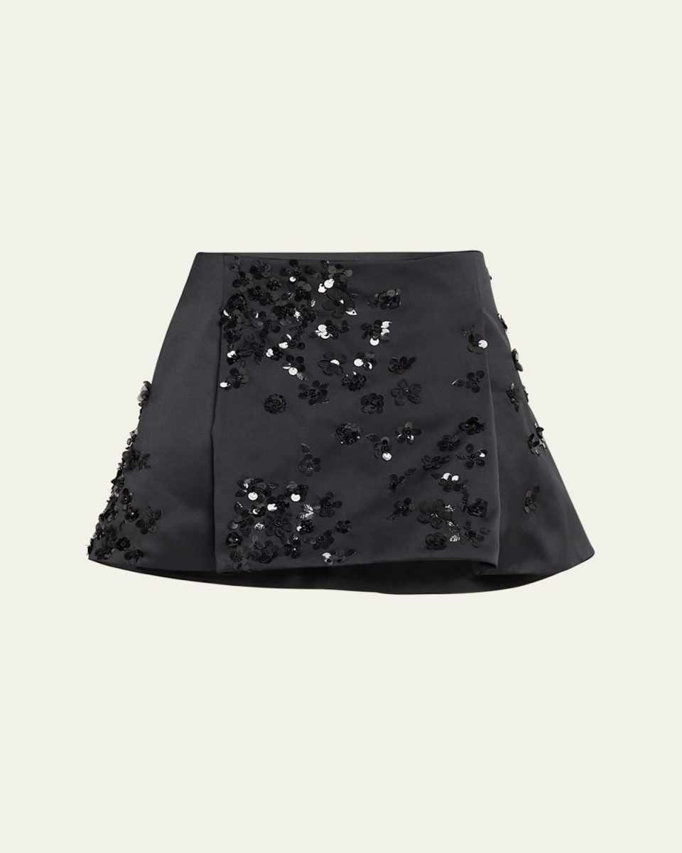 Sequined College Mini Skirt
