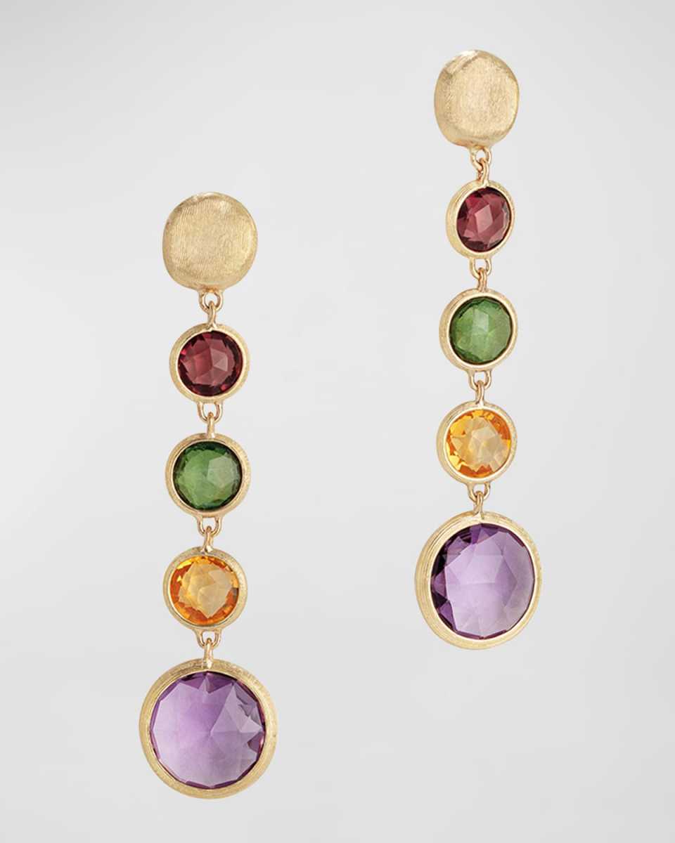 Jaipur 18K Gold Mixed Semiprecious Stone Drop Earrings