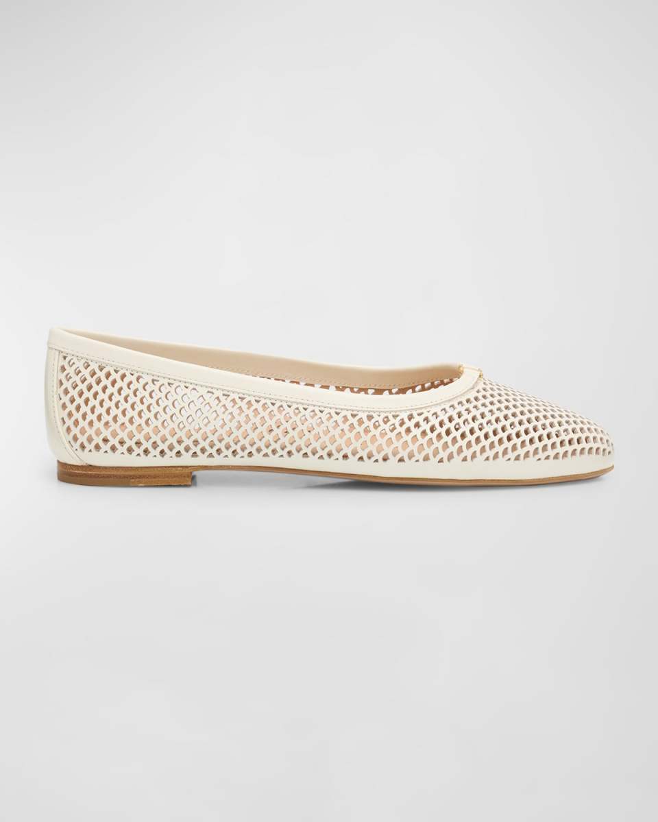 Marcie Leather Net Ballerina Flats