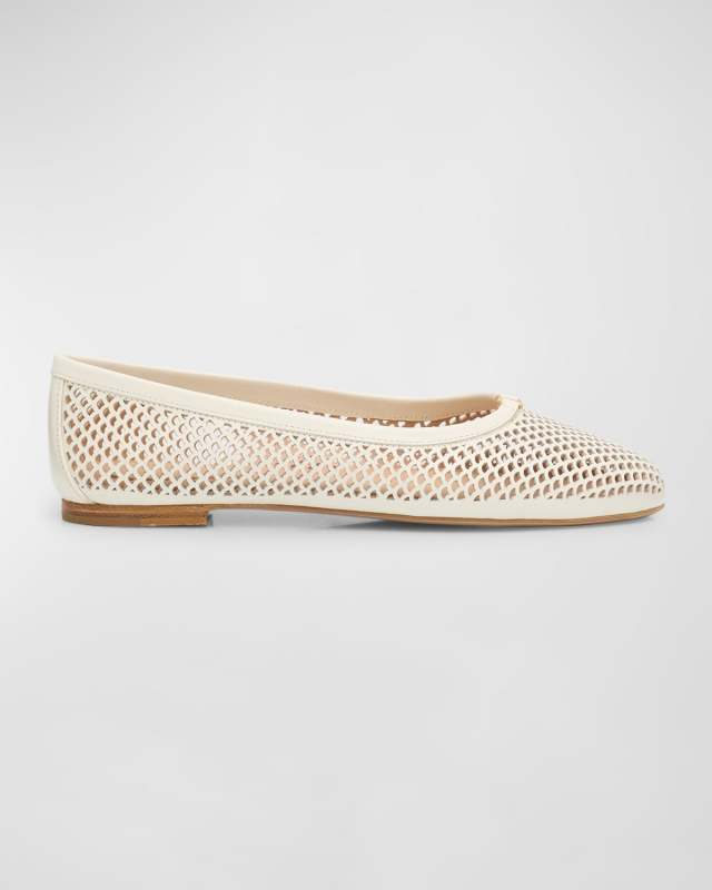 Marcie Leather Net Ballerina Flats