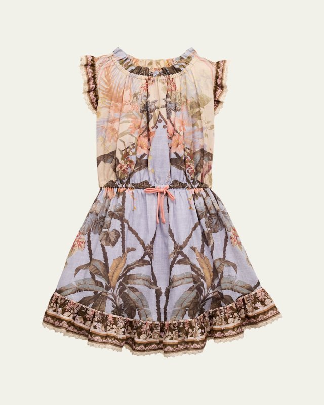Girl's Wylie Floral-Print Dress, Size 1-12