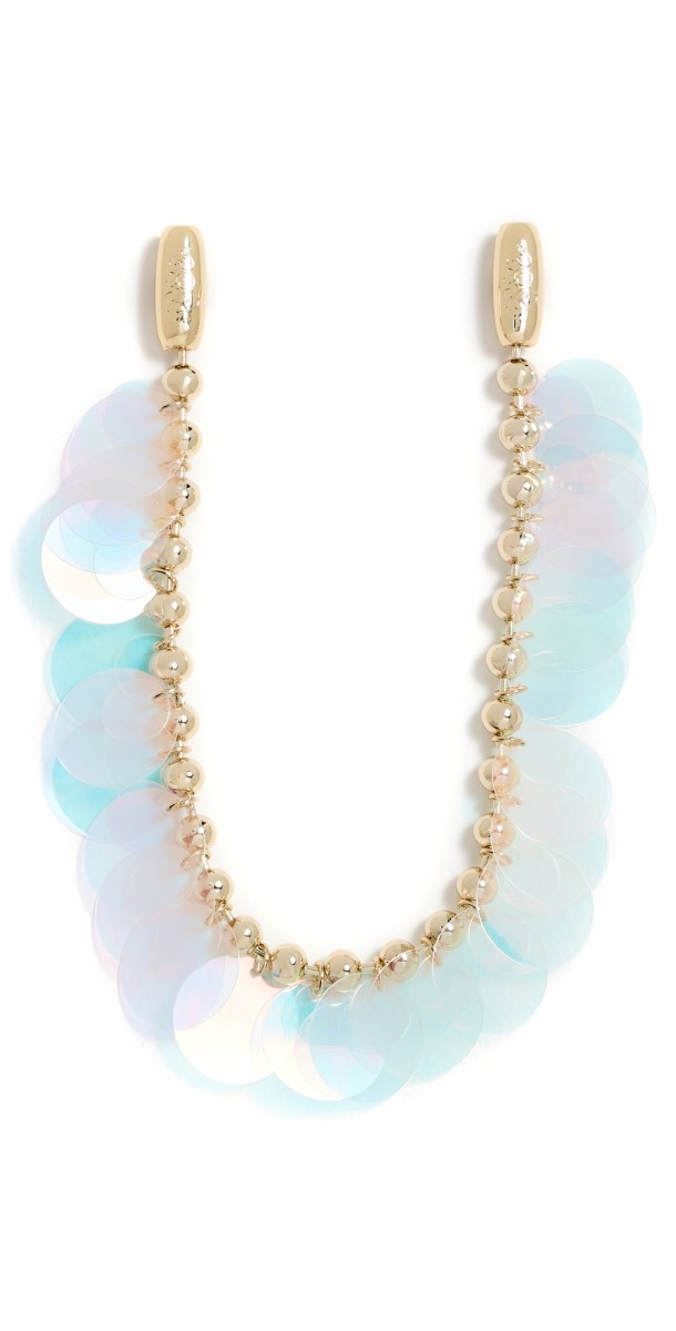 Ossa Paillette Ballchain Wristlet Iridescent on Gold