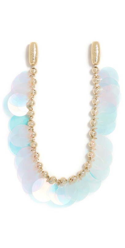 Ossa Paillette Ballchain Wristlet Iridescent on Gold