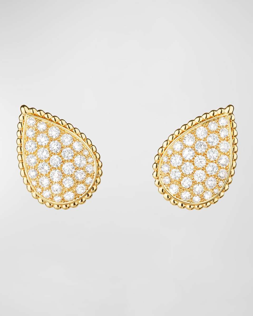 Serpent Boheme 18K Yellow Gold Large Motif Diamond Earrings